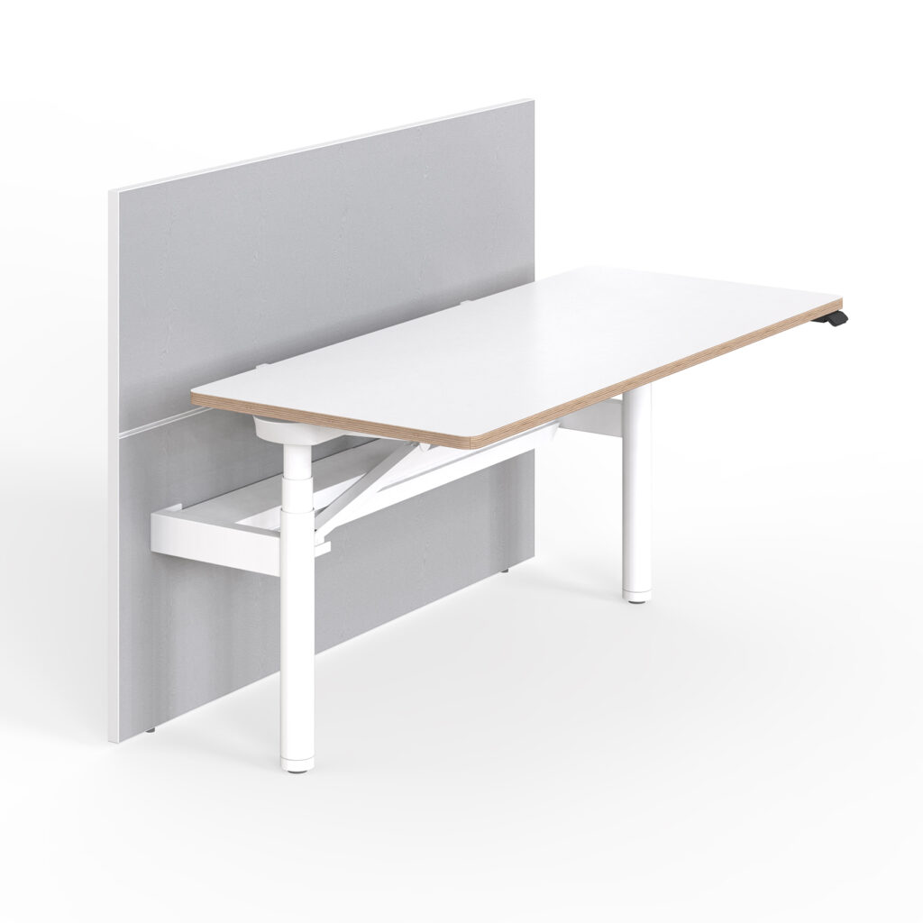 JOSE Single-sided Round-Column Height-Adjustable Desk - H...