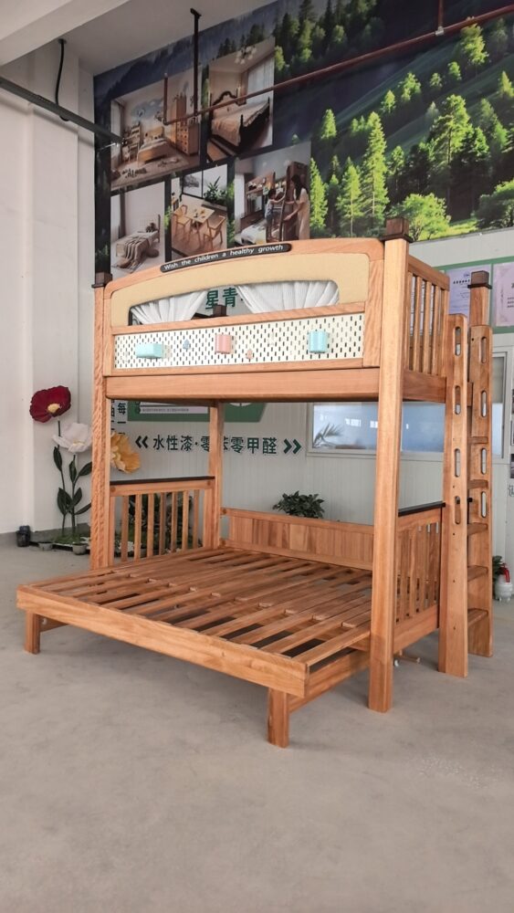 Double bunk bed children’s wooden bed - Bunk bed - ...