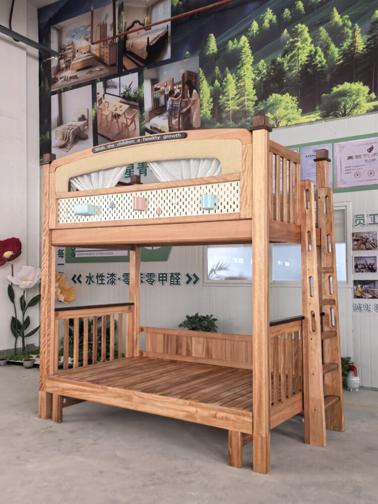 Double bunk bed children’s wooden bed - Bunk bed - ...